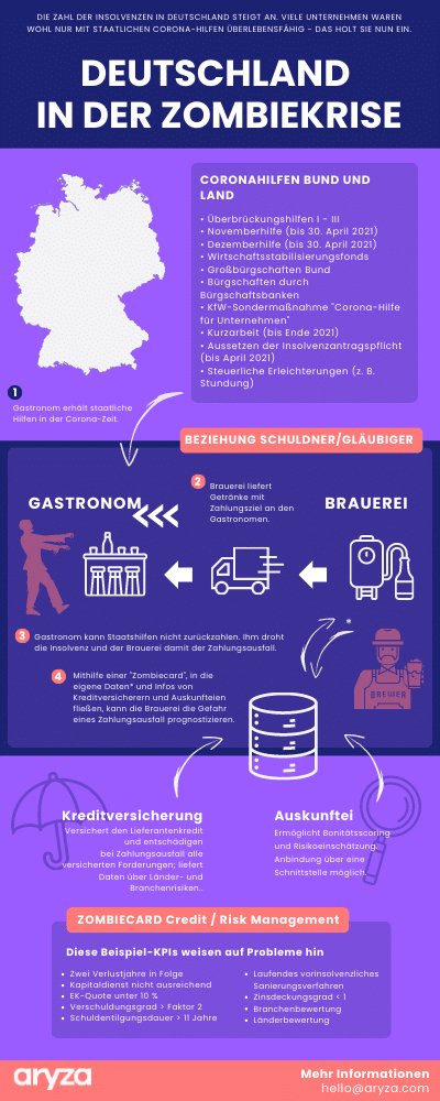 Download Infografik als PDF: https://www.aryza.com/wp-content/uploads/2023/01/DROHT-DEUTSCHLAND-DIE-ZOMBIEKRISE.pdf