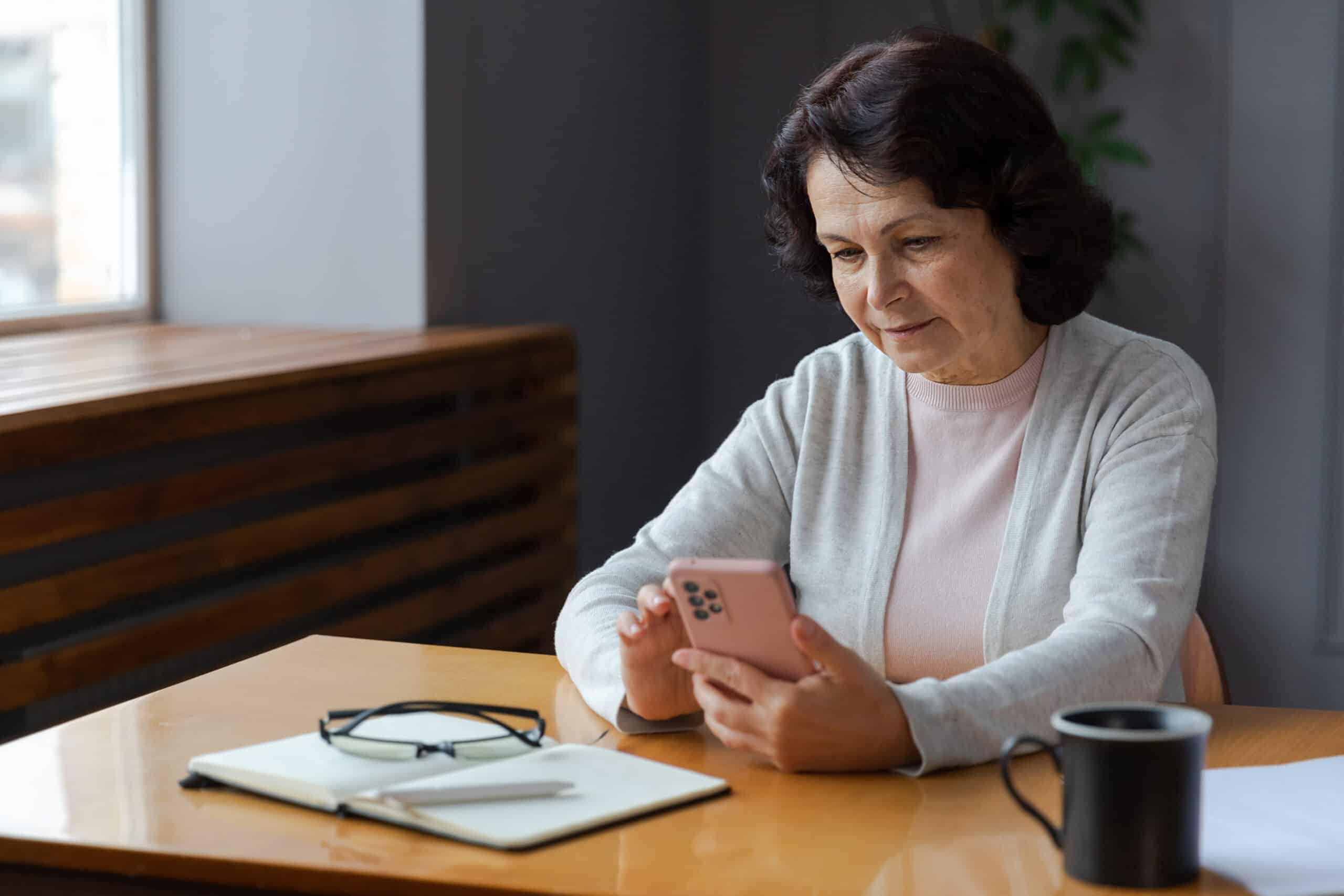 Customer using smartphone